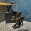 Versace Heel 10.5cm Mismatched Medusa Chain Leather Sandals Black 2023