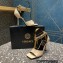 Versace Heel 10.5cm Mismatched Medusa Chain Leather Sandals Beige 2023