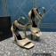 Versace Heel 10.5cm Mismatched Medusa Chain Leather Sandals Beige 2023