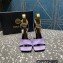 Versace Heel 10.5cm Mismatched Medusa Chain Leather Sandals Lilac 2023