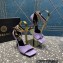 Versace Heel 10.5cm Mismatched Medusa Chain Leather Sandals Lilac 2023