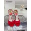Rene Caovilla Heel 9.5cm Morgana crystal Sandals Suede Red
