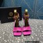Versace Heel 10.5cm Mismatched Medusa Chain Leather Sandals Fuchsia 2023