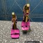 Versace Heel 10.5cm Mismatched Medusa Chain Leather Sandals Fuchsia 2023