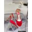 Rene Caovilla Heel 9.5cm Morgana crystal Sandals Suede Red