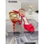 Rene Caovilla Heel 9.5cm Morgana crystal Sandals Suede Red
