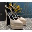 Versace Heel 15.5cm Platform 5.5cm Aevitas Pointy stud Pumps Satin Beige 2023