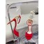 Rene Caovilla Heel 9.5cm Morgana crystal Sandals Suede Red
