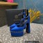 Versace Heel 15.5cm Platform 5.5cm Aevitas Pointy stud Pumps Satin Blue 2023