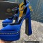 Versace Heel 15.5cm Platform 5.5cm Aevitas Pointy stud Pumps Satin Blue 2023