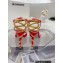 Rene Caovilla Heel 9.5cm Morgana crystal Sandals Suede Red