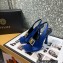 Versace Heel 10.5cm Medusa Crystal Sandals Satin Blue 2023