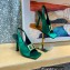 Versace Heel 10.5cm Medusa Crystal Sandals Satin Green 2023
