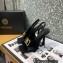 Versace Heel 10.5cm Medusa Crystal Sandals Satin Black 2023