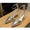 Prada Heel 4.5cm Triangle-logo Pumps Silver 2023