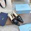 Prada Heel 5cm Patent Leather Slingback Pumps Black 2023