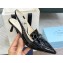 Prada Heel 5cm Patent Leather Slingback Pumps Black 2023