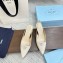 Prada Heel 5cm Patent Leather logo-plaque Slingback Pumps White 2023