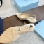 Prada Heel 5cm Patent Leather logo-plaque Slingback Pumps White 2023