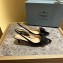 Prada Heel 5.5cm flower-appliqué Slingback Pumps Black 2023