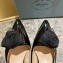 Prada Heel 5.5cm flower-appliqué Slingback Pumps Black 2023