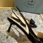 Prada Heel 5.5cm flower-appliqué Slingback Pumps Black 2023
