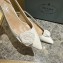 Prada Heel 5.5cm flower-appliqué Slingback Pumps White 2023