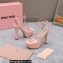 Miu Miu Heel 14cm Transparent platform sandals Pink 2023