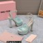 Miu Miu Heel 14cm Transparent platform sandals Light Green 2023