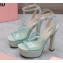 Miu Miu Heel 14cm Transparent platform sandals Light Green 2023