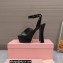Miu Miu Heel 14cm Transparent platform sandals Black 2023