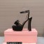 Miu Miu Heel 14cm Satin platform sandals with bow Black 2023
