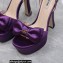Miu Miu Heel 14cm Satin platform sandals with bow Purple 2023