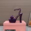 Miu Miu Heel 14cm Satin platform sandals with bow Purple 2023