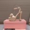 Miu Miu Heel 14cm Satin platform sandals with bow Beige 2023