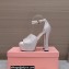 Miu Miu Heel 14cm Satin platform sandals with crystals Silver 2023