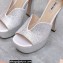 Miu Miu Heel 14cm Satin platform sandals with crystals Silver 2023