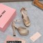 Miu Miu Heel 14cm Satin platform sandals with crystals Gold 2023