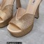 Miu Miu Heel 14cm Satin platform sandals with crystals Gold 2023