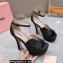 Miu Miu Heel 14cm Satin platform sandals with crystals Black 2023