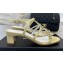Chanel Chain Lambskin and Metal Sandals G39645 Light Yellow 2023