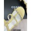 Chanel Chain Lambskin and Metal Sandals G39645 Light Yellow 2023