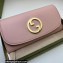 Gucci Blondie continental chain wallet 725215 in Leather Light Pink 2023