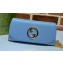 Gucci Blondie continental chain wallet 725215 in Leather Light Blue 2023