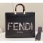 Fendi leather and elaphe Sunshine Medium shopper Bag Dark Gray 2023
