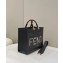 Fendi leather and elaphe Sunshine Medium shopper Bag Dark Gray 2023