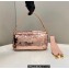Fendi sequin and leather Iconic Baguette medium bag Pink 2023