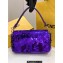 Fendi sequin and leather Iconic Baguette medium bag Purple 2023