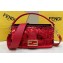 Fendi sequin and leather Iconic Baguette medium bag Red 2023