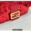 Fendi sequin and leather Iconic Baguette medium bag Red 2023